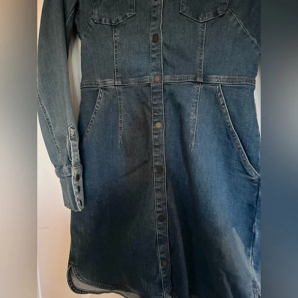 Free People Blue Long Sleeve Denim Dress - Picture 4 of 7